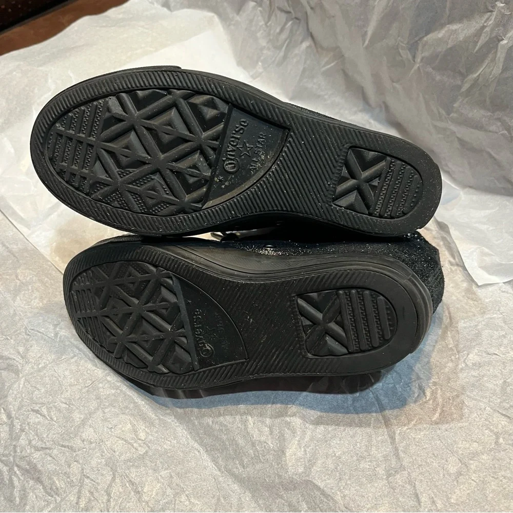 Converse Chuck Taylor All Star Lux Hidden Heel Wedge Black Silver Womens 6. - Picture 7 of 11